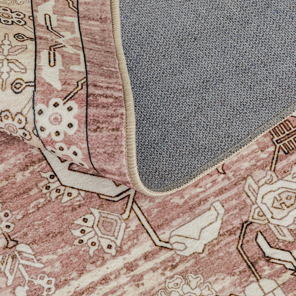 Terracotta Hallway Runner Beautiful Distressed Non Slip Entryway Carpet 80x300cm