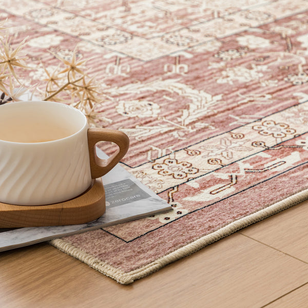 Terracotta Hallway Runner Beautiful Distressed Non Slip Entryway Carpet 80x300cm