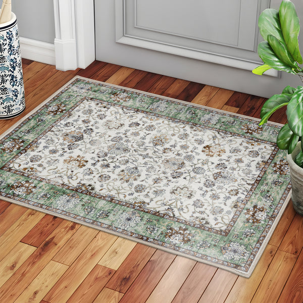 Clearance Extra Large Sage Green Area Rug Soft Traditional Carpet Machine Washable Mat