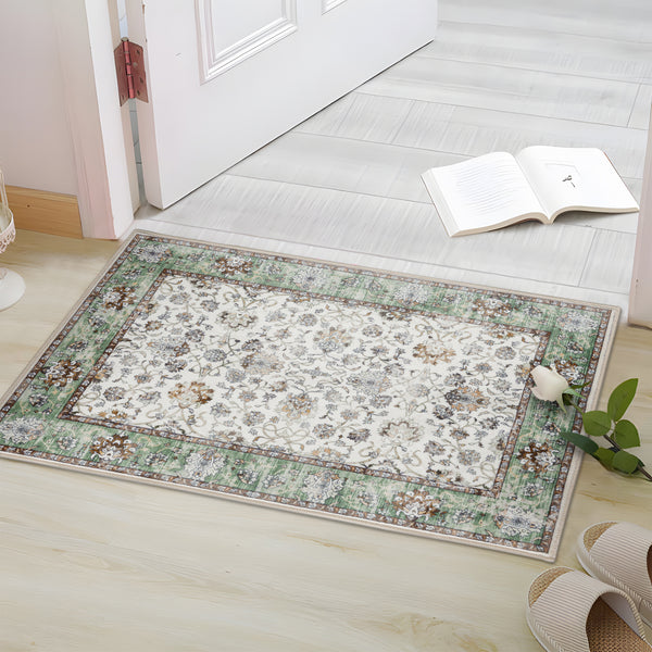 Clearance Extra Large Sage Green Area Rug Soft Traditional Carpet Machine Washable Mat