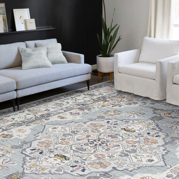Extra Large Area Rug Mint Green Neutral Beautiful Medallion Carpet Cor ...