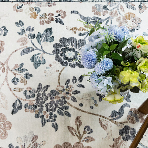 Floral Hallway Runner Mint Green Soft Plush Rug Non Slip Corridor Carpet 80x300