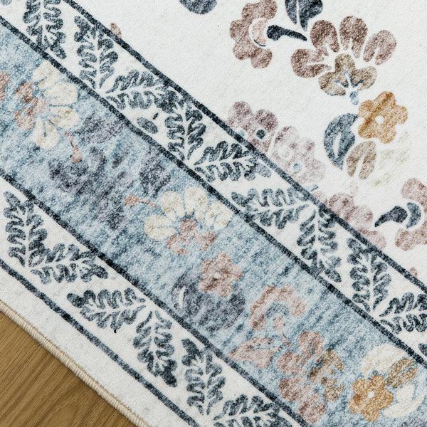 Floral Hallway Runner Mint Green Soft Plush Rug Non Slip Corridor Carpet 80x300