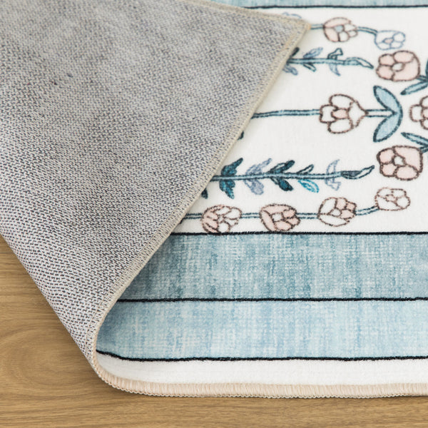 Sage Green Runner Rug Soft Plush Mat Elegant Vines Carpet Washable 80x300cm