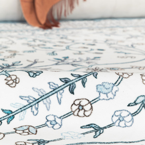 Sage Green Runner Rug Soft Plush Mat Elegant Vines Carpet Washable 80x300cm