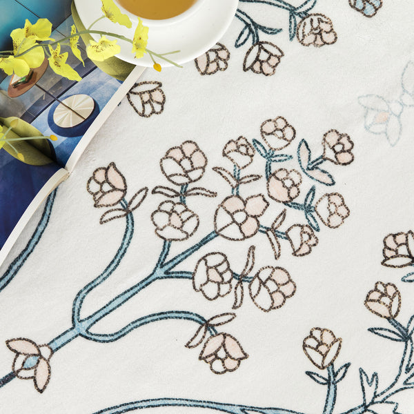 Sage Green Runner Rug Soft Plush Mat Elegant Vines Carpet Washable 80x300cm