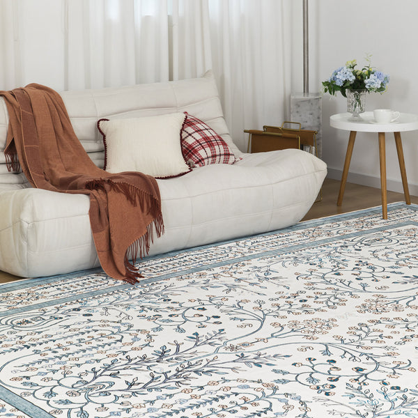 Extra Large Floor Rug Sage Green Elegant Vines Machine Washable Carpet Botanical Leaf Rugs Non Slip Soft Corridor Runner