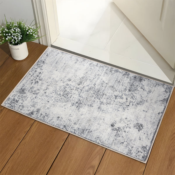 Clearance Extra Large Minimalist Rug Light Grey Distressed Abstract Geometric Diamond Carpet Machine Washable Mat
