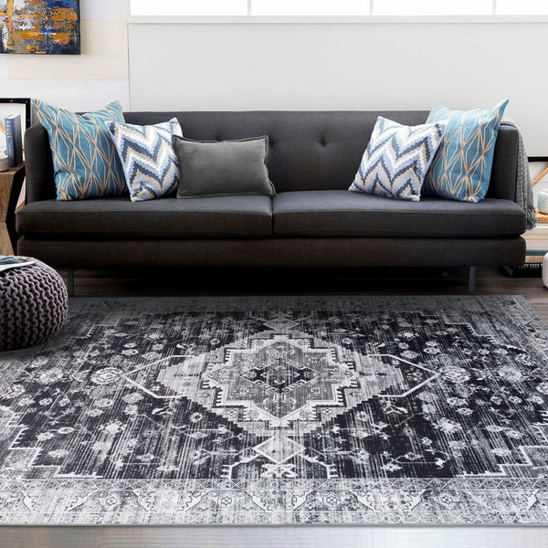 Flash Deal Extra Large Rug Charcoal Grey Beautiful Allover Lounges Carpet Washable Runner