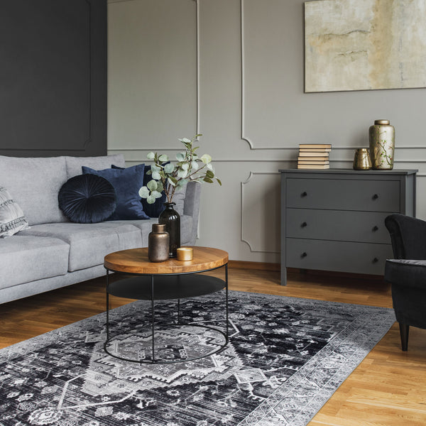 Flash Deal Extra Large Rug Charcoal Grey Beautiful Allover Lounges Carpet Washable Runner