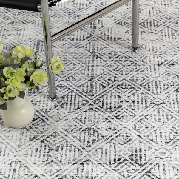Clearance Extra Large Minimalist Rug Light Grey Distressed Abstract Geometric Diamond Carpet Machine Washable Mat