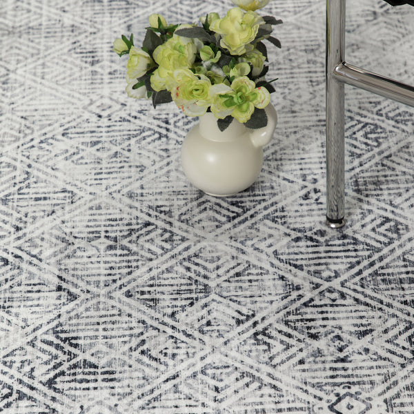 Light Grey Hallway Runner Soft Plush Timeless Diamond Modern Carpet Mat 80x300cm