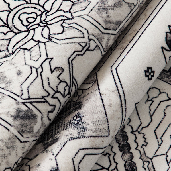 Extra Large Floor Rug Cloud Grey Neutral Monochrome Retro Living Room Carpet Machine Washable Rugs - Rugaustralia