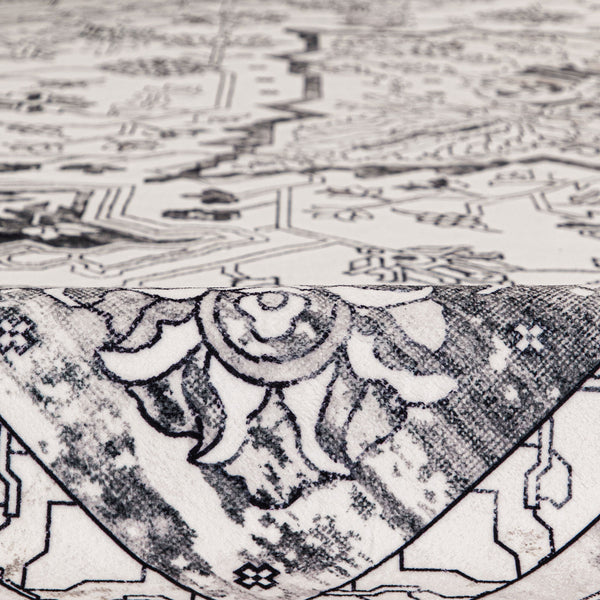 Extra Large Floor Rug Cloud Grey Neutral Monochrome Retro Living Room Carpet Machine Washable Rugs - Rugaustralia