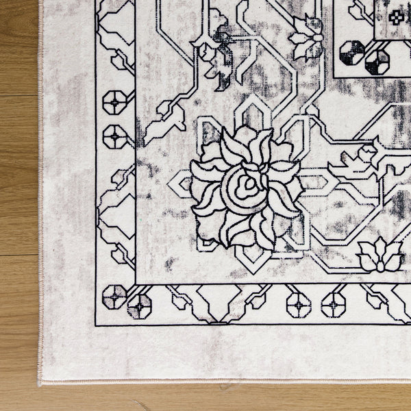 Grey Hallway Runner Non Slip Corridor Rug Diamond Retro Mat Non Slip 80x300cm