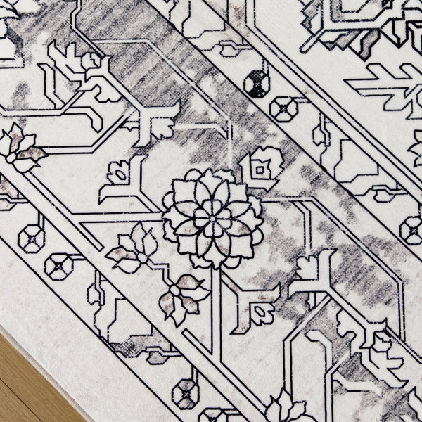 Grey Hallway Runner Non Slip Corridor Rug Diamond Retro Mat Non Slip 80x300cm