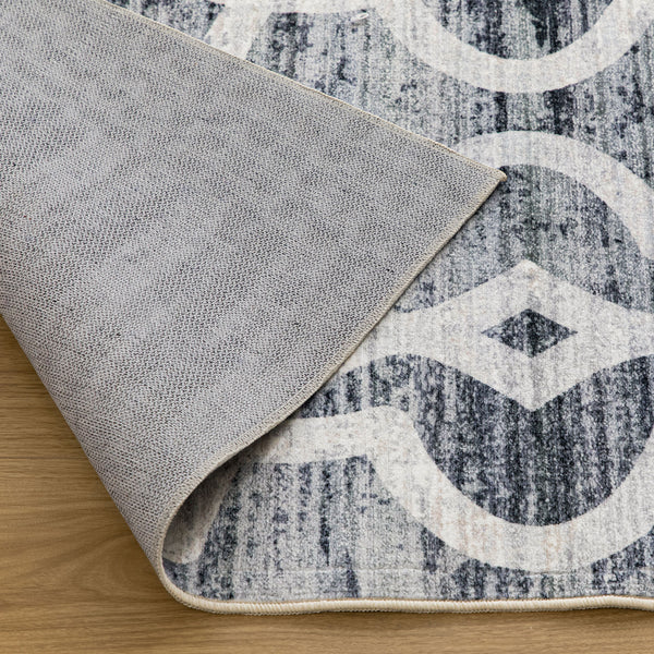 Extra Large Rugs Dark Grey Soft Trellis Geometric Lounges Carpet Machine Washable Mat Non Slip Runner