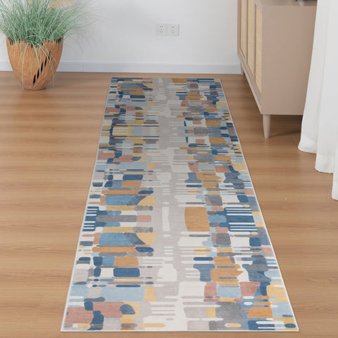 Multi Colored Hallway Runner Beautiful Plush Corridor Carpet Entry Way 80x300cm