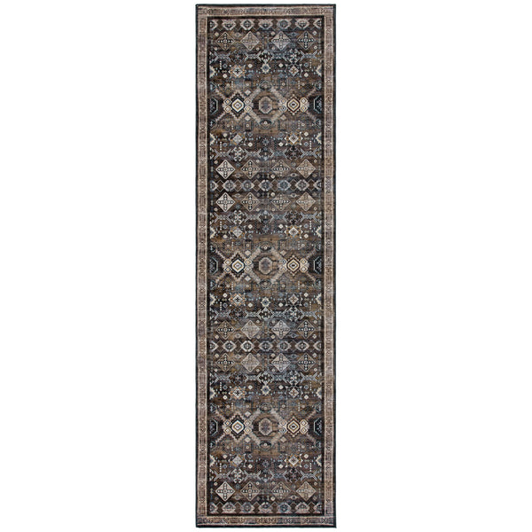 Vintage Brown Hallway Runner Rug Tonal Beautiful Corridor Runner Washable Rug 80x300cm - Rugaustralia