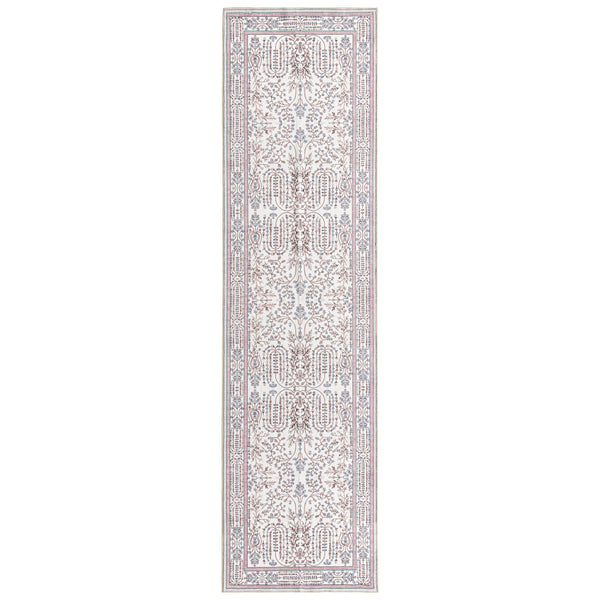 Extra Large Floor Rug Dusty Rose Pink  Beautiful Vines Machine Washable Carpet Non Slip Soft Hallway Rug