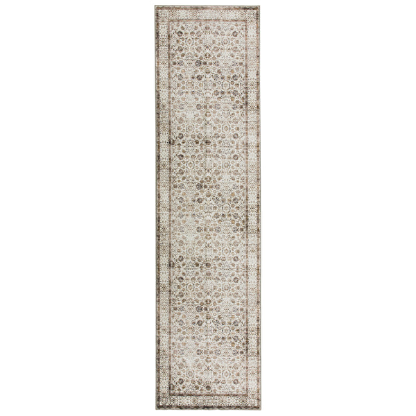 Extra Large Beige Brown Allover Carpet Machine Washable Mat Non Slip Hallway Runner Rugs