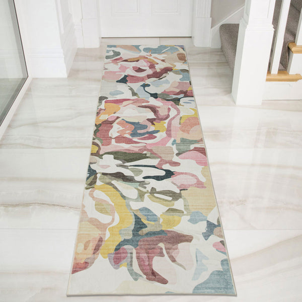 Pastel Pink Hall Runner Rug Non Slip Floor Rug Plush Modern Carpet 80x300cm