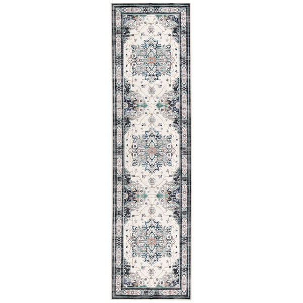 Teal Turquoise Blue Hallway Runner Soft Plush Vintage Blue Rug Non Slip 80x300cm