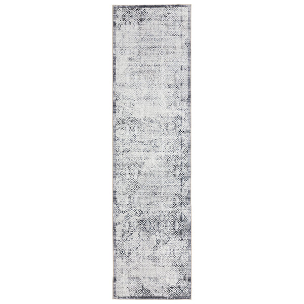 Light Grey Hallway Runner Soft Plush Timeless Diamond Modern Carpet Mat 80x300cm