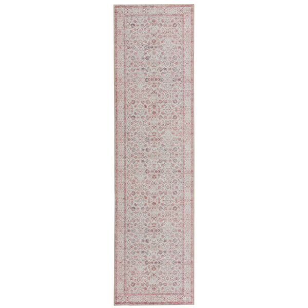 Pink Hallway Runner Machine Washable Non Slip Rug Beautiful Mandala Mat 80x300cm
