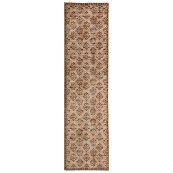 Extra Large Rug Brown Beige Bouquet Allover Neutral Modern Carpet Machine Washable Mat