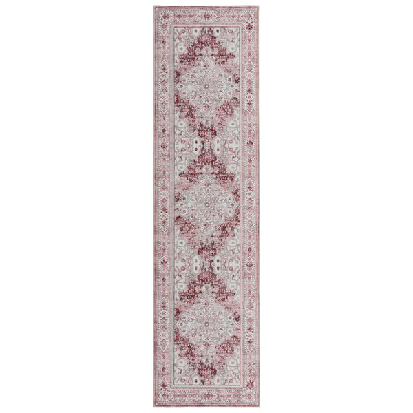 Deal Hallway Runner Pastel Pink Soft Plush Persian Rug Machine Washable Mat 80x300cm