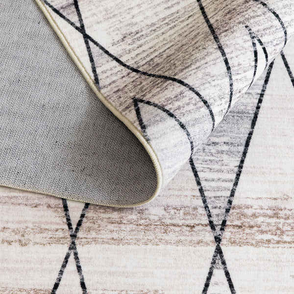 Flash Deal Beige Hallway Runner Diamond Rhombus Corridor Carpet Non Slip Soft Mat 80x300cm