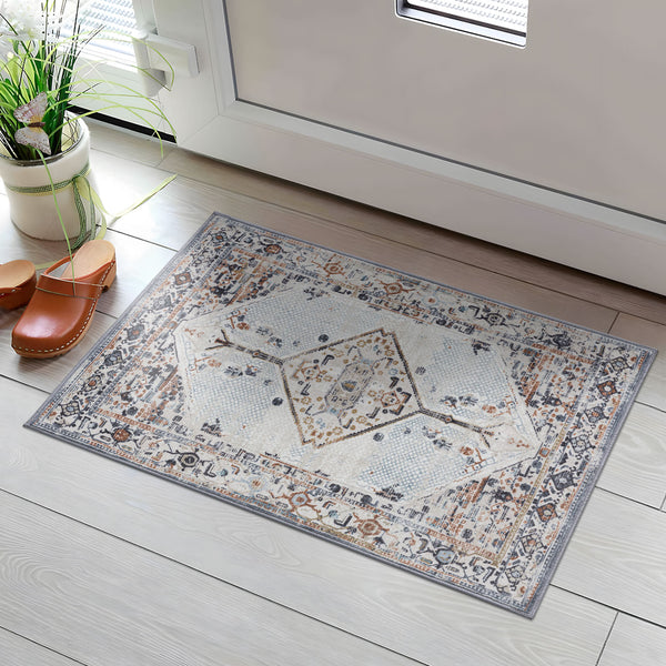 Last 2  Pcs Large Cream Ivory Beautiful Boho Carpet Machine Washable Bohemian Mat Geometric Hallway Runner