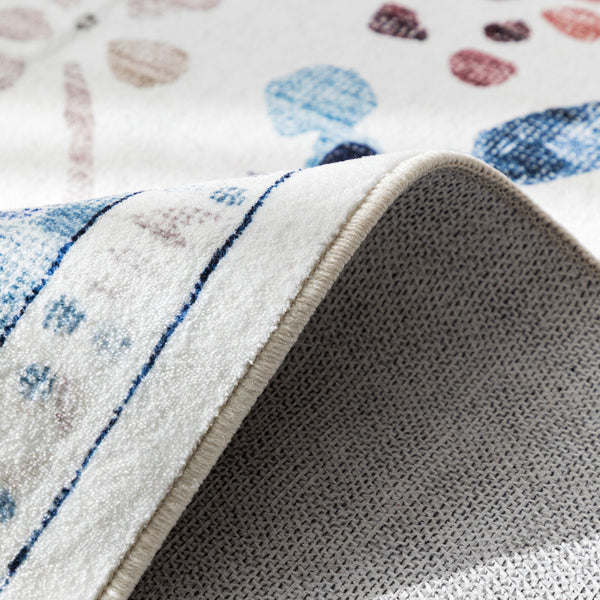 Hallway Runner Blue Ivory Beautiful Vines Ocean Theme Carpet Mat 80x300cm - Rugaustralia