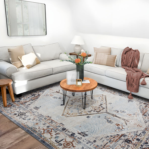 Last 2  Pcs Large Cream Ivory Beautiful Boho Carpet Machine Washable Bohemian Mat Geometric Hallway Runner