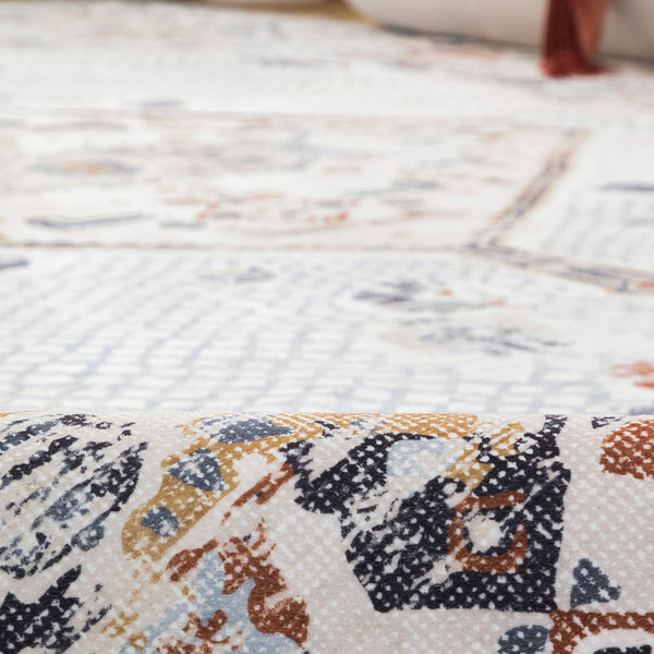 Last 2  Pcs Large Cream Ivory Beautiful Boho Carpet Machine Washable Bohemian Mat Geometric Hallway Runner