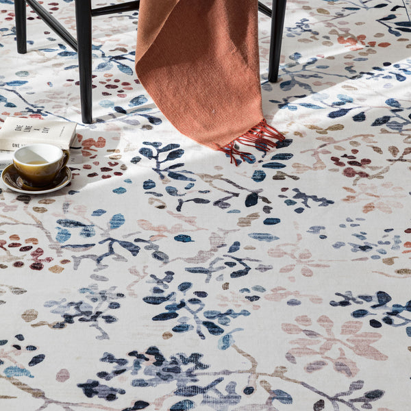 Extra Large Rug Blue Ivory Soft Stunning Hamptons Style Carpet Machine Washable Mat