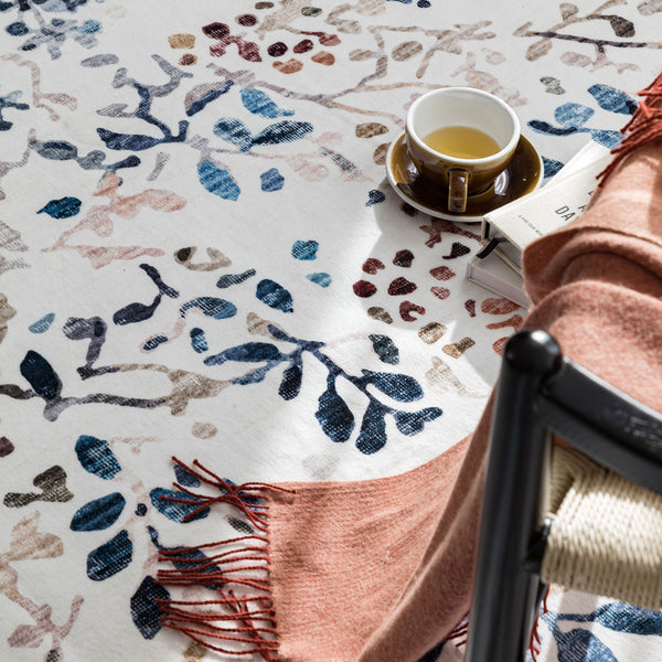 Extra Large Rug Blue Ivory Soft Stunning Hamptons Style Carpet Machine Washable Mat