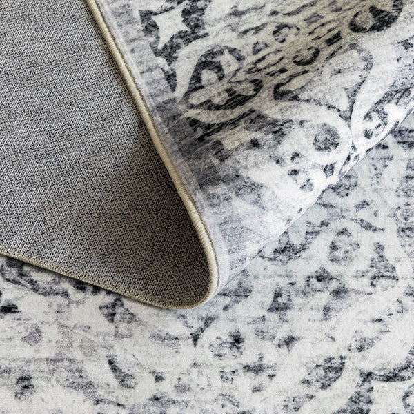 Extra Large Floor Rug Light Grey Plush Warm Geometric Diamond Carpet Machine Washable Runner