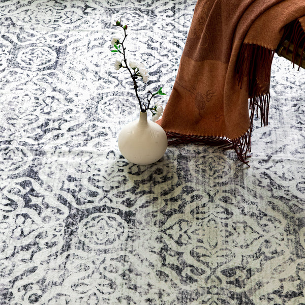 Light Grey Hallway Runner Soft Plush Washable Geometric Carpet Washable Rug