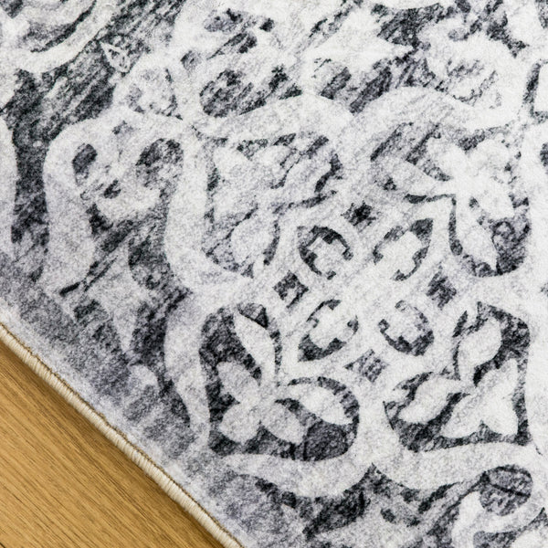 Extra Large Floor Rug Light Grey Plush Warm Geometric Diamond Carpet Machine Washable Runner