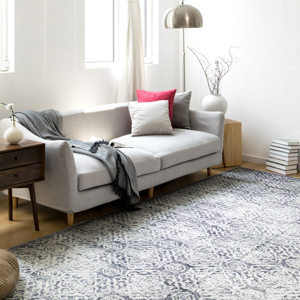 Extra Large Floor Rug Light Grey Plush Warm Geometric Diamond Carpet Machine Washable Runner