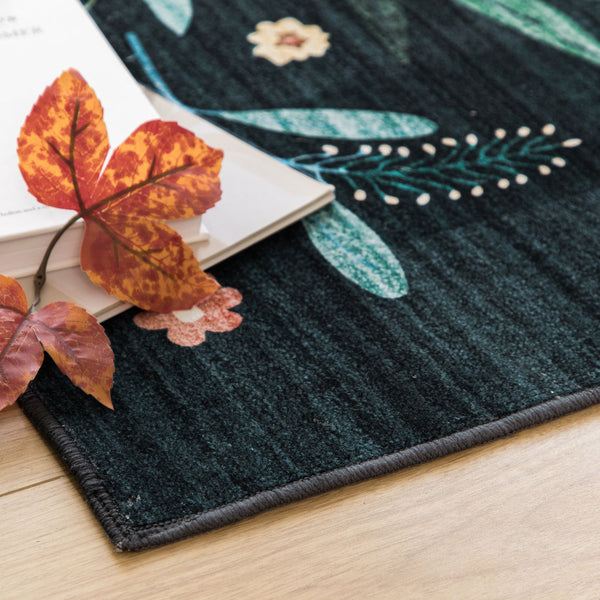 Extra Large Area Rug Charcoal Green Beautiful Mandala Carpet Soft Boho Chic Mat Machine Washable