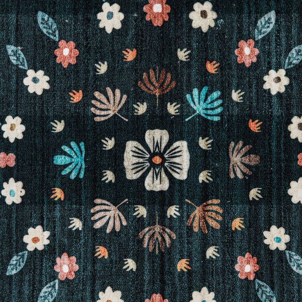 Extra Large Area Rug Charcoal Green Beautiful Mandala Carpet Soft Boho Chic Mat Machine Washable