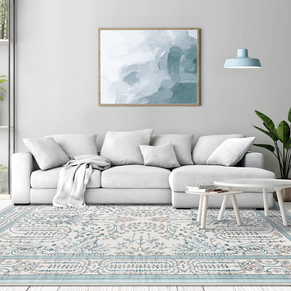 Extra Large Floor Rug Sage Green Elegant Vines Machine Washable Carpet Botanical Leaf Rugs Non Slip Soft Corridor Runner