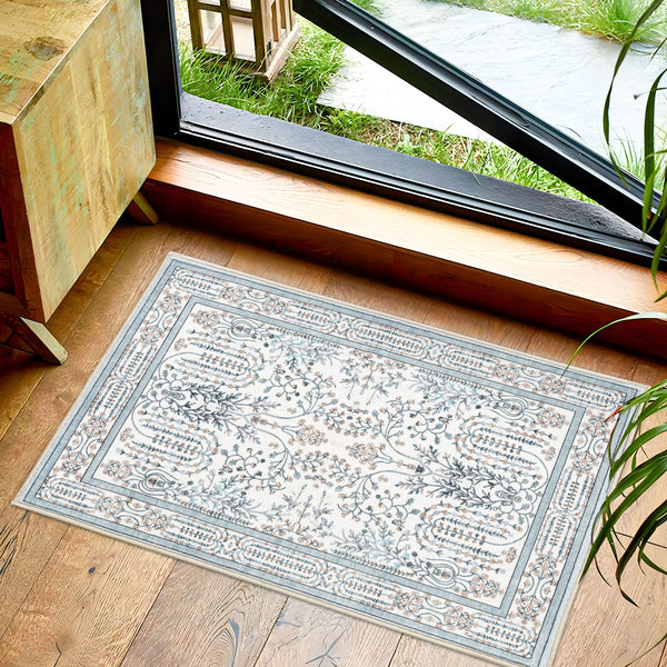 Extra Large Floor Rug Sage Green Elegant Vines Machine Washable Carpet Botanical Leaf Rugs Non Slip Soft Corridor Runner