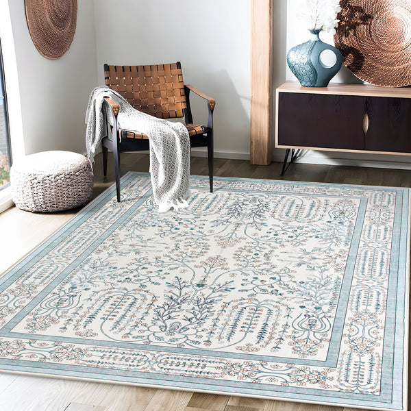 Extra Large Floor Rug Sage Green Elegant Vines Machine Washable Carpet Botanical Leaf Rugs Non Slip Soft Corridor Runner