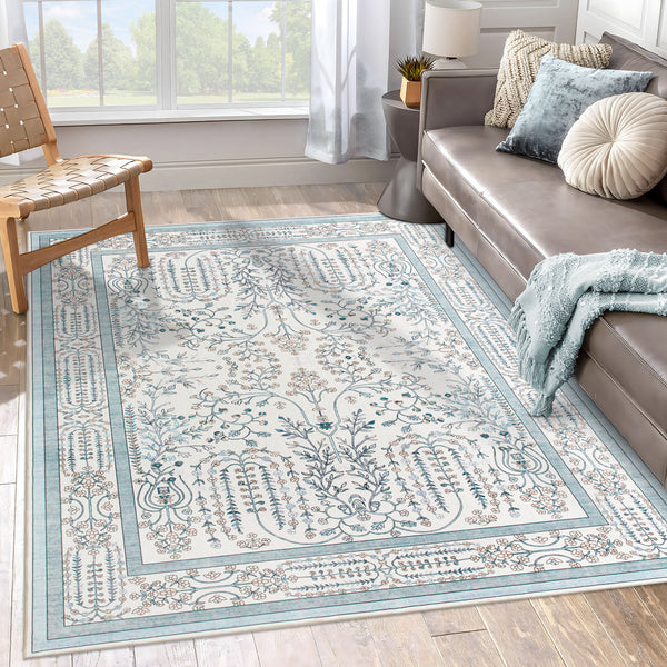 Extra Large Floor Rug Sage Green Elegant Vines Machine Washable Carpet Botanical Leaf Rugs Non Slip Soft Corridor Runner