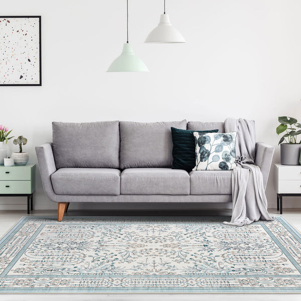 Extra Large Floor Rug Sage Green Elegant Vines Machine Washable Carpet Botanical Leaf Rugs Non Slip Soft Corridor Runner