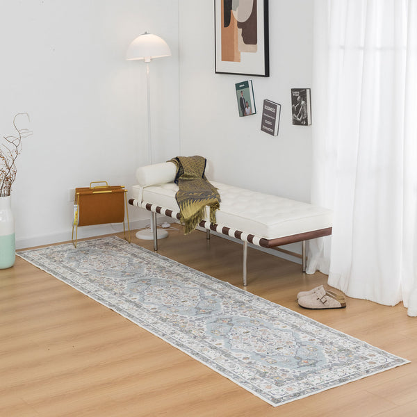 Mint Green Hallway Runner Rug Soft Plush Persian Carpet Beautiful Runner 80x300cm